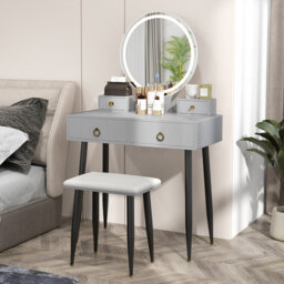 Dressing Table with Mirror and Seat and Storage Included