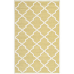Terral Handmade Tufted Wool Light Gold/Ivory Rug