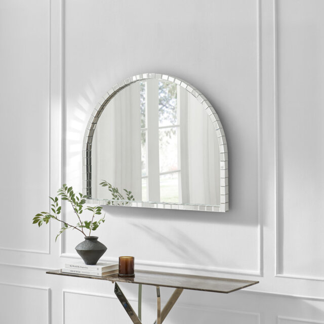 Bernelle Mosaic Glam Overmantel Arch Bedroom Hallway Wall Mirror - Bold Retro Disco Inspired Style
