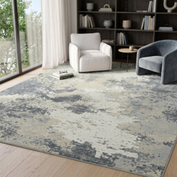 Abstract Machine Printed Area Rug