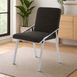 Camelot 45cm H Upholstered Metal Side Chair in Black