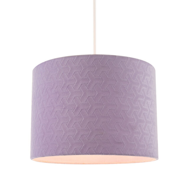 18cm H Fabric Drum Lamp Shade ( No Direct Attachment Method ) in Purple
