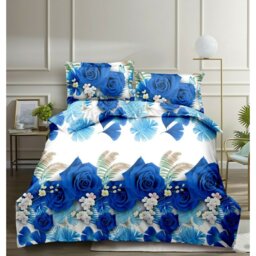 Chewning 3D Design Complete Bedding Set Floral Fitted Sheet Duvet Cover with Pillow Case.