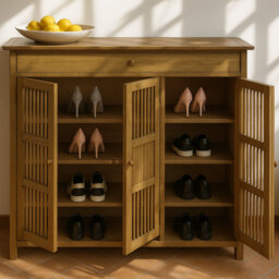 24 Pair Wooden Hallway Shoe Storage Cabinet
