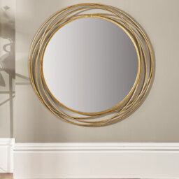Javin Round Metal Swirl Framed Wall Mounted Accent Mirror