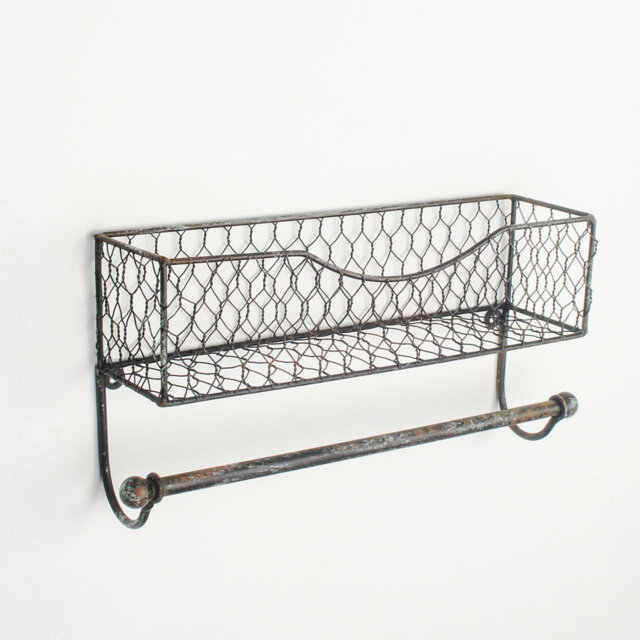 Cheer Metal Accent Shelf with Towel Bar