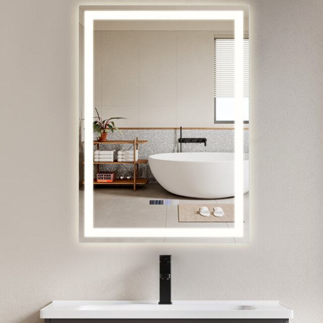 Cornatzer Lighted Aluminium Framed Wall Accent Mirror in Silver