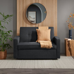 Farrel 149Cm Polyester Squared Arm Fold out Sofa Bed