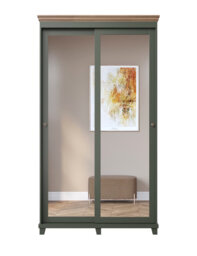 Sliding Door Wardrobe in Green & Oak Lefkas - Abbilyn 54 W120cm