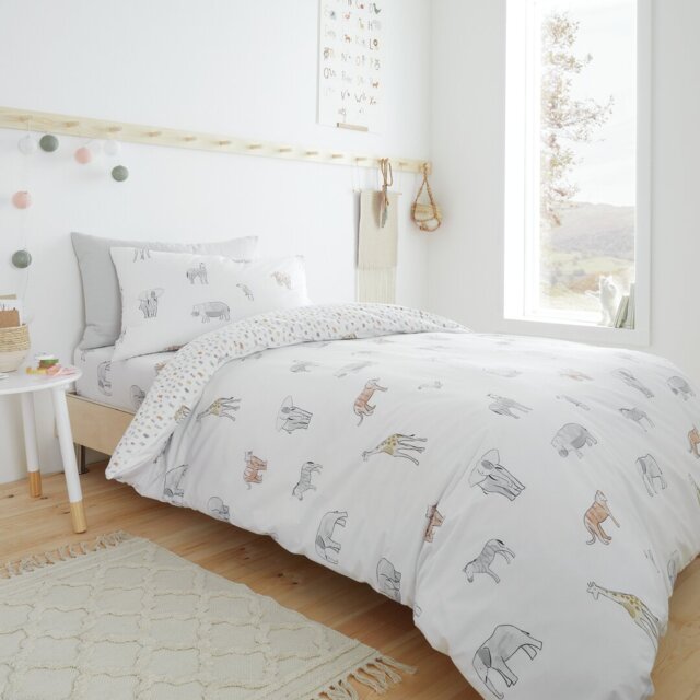 Zoo Animals 100% Cotton Duvet Cover Set with Pillowcases