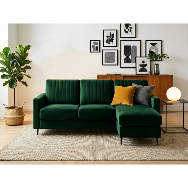 Bondfield 4 Seater Velvet Fabric Sofa