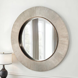 Aubry Round Ribbed Mirror Bevelled