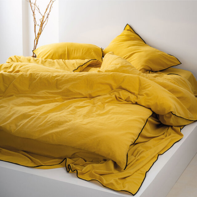 Cotton Solid Colour Duvet Cover Set with Pillowcases Included