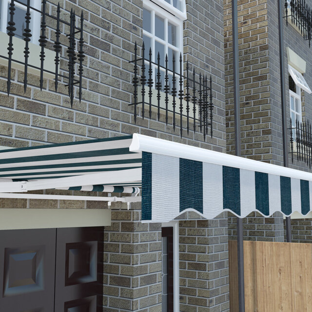 Ophelia & Co. 450cm W x 300cm D Retractable Awning Patio Garden Canopy Angle Adjustable