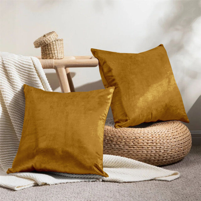 Rizokarpaso Luxury Square Scatter Crushed Velvet Cushion Cover