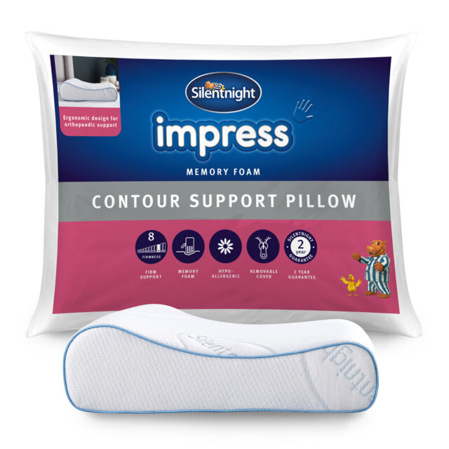Silentnight Impress Contour Pillow - Ergonomic Deluxe Firm Support