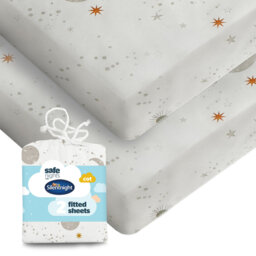 Silentnight Safe Nights Cot Fitted Sheets Celestial Print