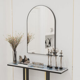 Lickman Metal Framed Wall Mounted Bathroom Mirror in Black