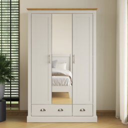 Sufy Annakay 3 Door 2 Drawer Wardrobe with Mirror