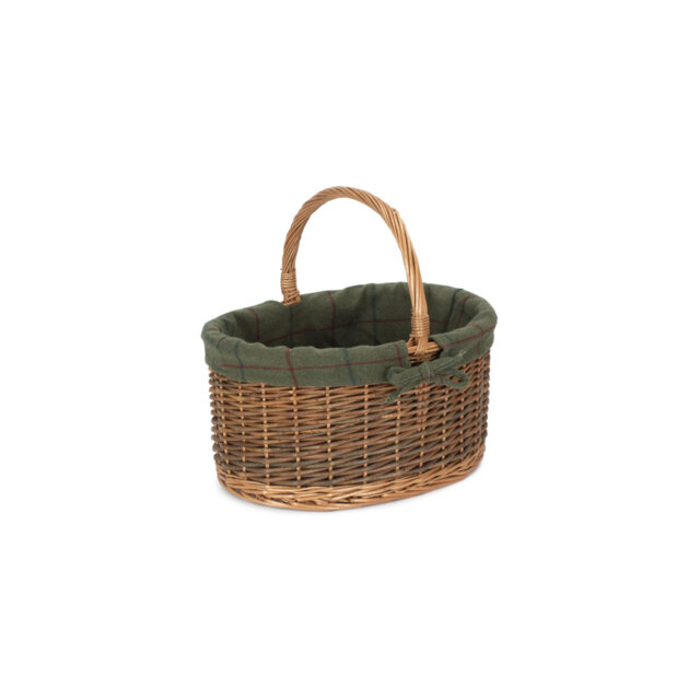 Wicker Double Steamed Shopper Basket with Lining