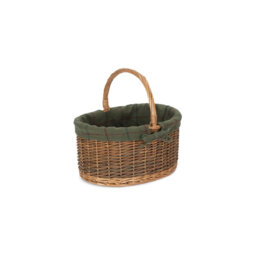 Wicker Double Steamed Shopper Basket with Lining