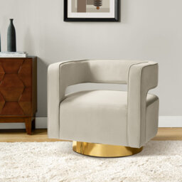 Avivc Guernsey 74.9cm W Modern Tub Swivel Chair with Open Back