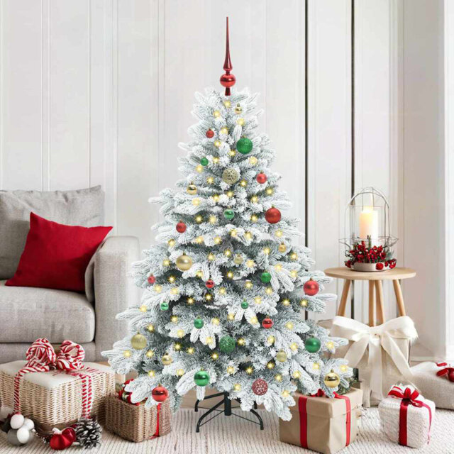 Artificial Christmas Tree with 150 LEDs Green PE and PVC