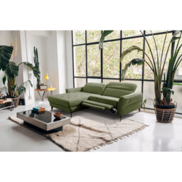Morpeth Power Reclining Upholstered Corner Sofa in Chenille Fabric with Adjustable Headrests