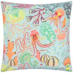 Reef Indoor / Outdoor Pink Square Cushion