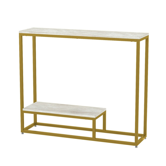Adwita 90cm Console Table for Living Room Furniture, 1 Tier Hallway Table in Gold Finish