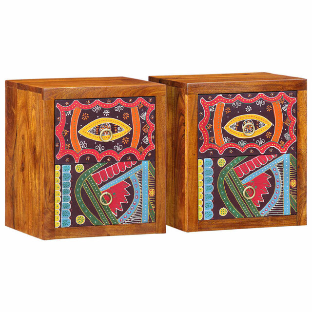 35cm W Solid Wood Bedside Table