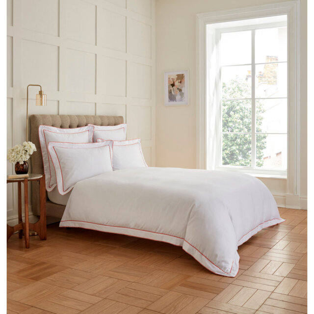 400TC Tape Edge Collection Cotton Solid Colour Duvet Cover Set