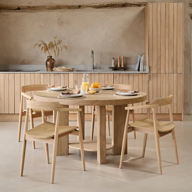 Marlon Whitewash Oak Oval Dining Table Set - 4 Seater - Carter Whitewash Oak Dining Armchairs