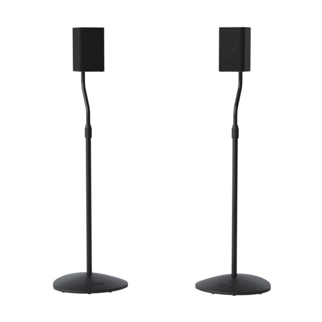 "Adjustable Height Speaker Stand - Extends 28"" To 38"" - Holds Satellite & Small Bookshelf Speakers- Set Of 2"