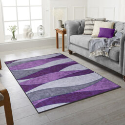 Barizar Abstract Machine Woven Violet Area Rug