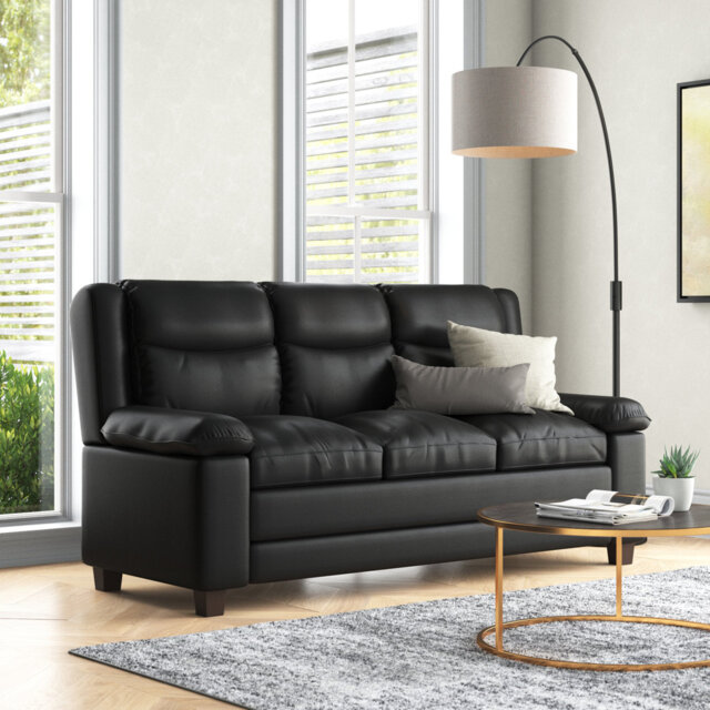 3 Seater Faux Leather Sofa