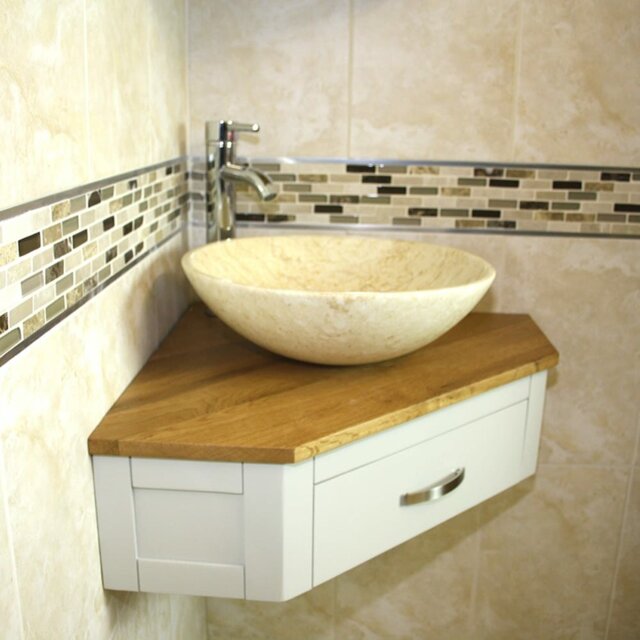 Javen Wall Mounted Corner Vanity Unit