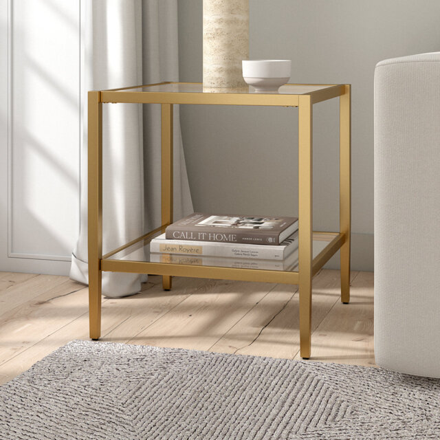 Hera Glass Top End Table