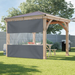 Heavy Duty Outdoor Clear Panel Curtain, All Weather Resistant Tarp Curtain for Pergola Porch Gazebo, Privacy Screen, Blackout Curtains