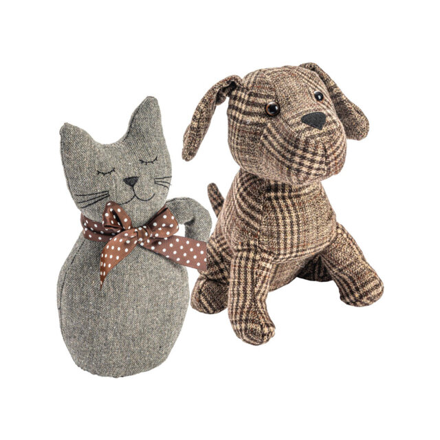Nicola Spring - Cat & Dog Door Stops Set - Milo & Jasper