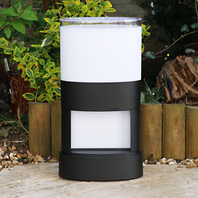 Black Metal Bollard Light