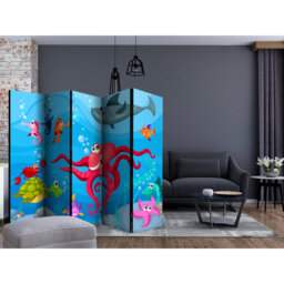 225cm W x 172cm H 5 - Panel Acoustic Room Divider Folding Room Divider