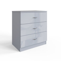 Brendle 3 Drawer Chest Of Drawers: 60cm Wide - High Gloss Front with Chrome Handles, Scratch Resistant.