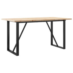 vidaXL Dining Table O-Frame Solid Wood Pine and Steel