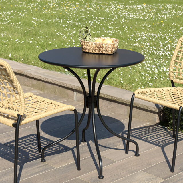 Delyu Round Metal Outdoor Bistro Table , 70cm cm W 70cm cm D