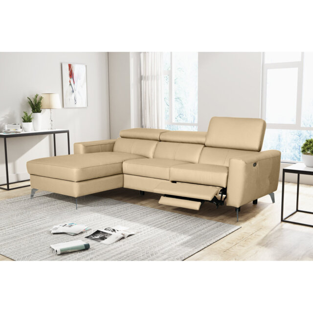 Amorian Leather Reclining Corner Sofa