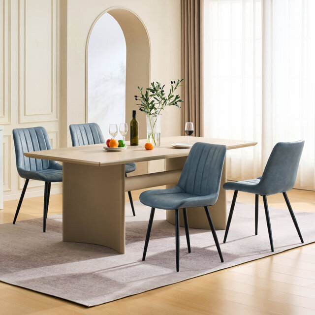 Dining Room Chairs,Faux Leather Kitchen Chairs With Metal Legs