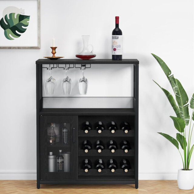 Cabinet/Enclosed Storage Wine Bottle & Glass Rack