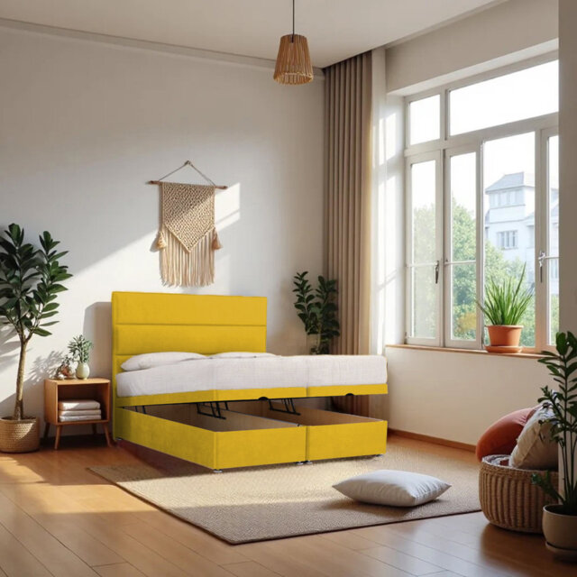 Upholstered Divan Bed with Mattress