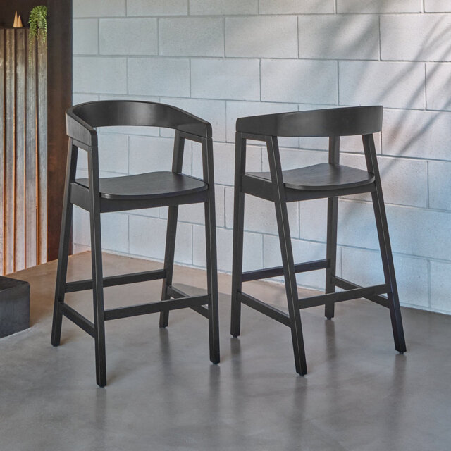 Bar Stool with Solid Wood Frame